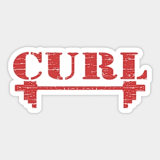 Curl, Bodybuilding, Motivational, Inspirational, Typography, Aesthetic Text, Minimalistic Sticker